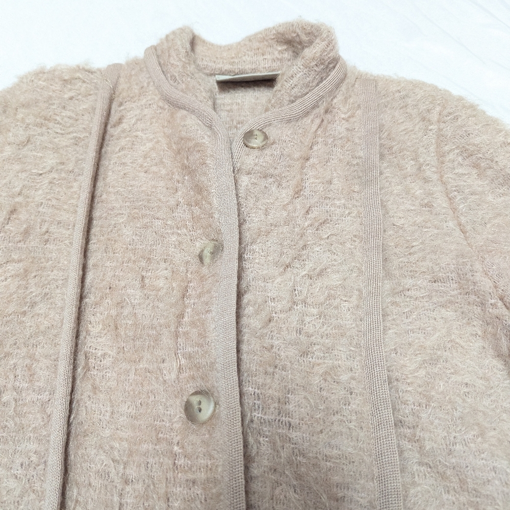 Pitlochry Mohair Wool Scottish Vintage Cardigan Coat  Textured With Pockets - Picture 8 of 12